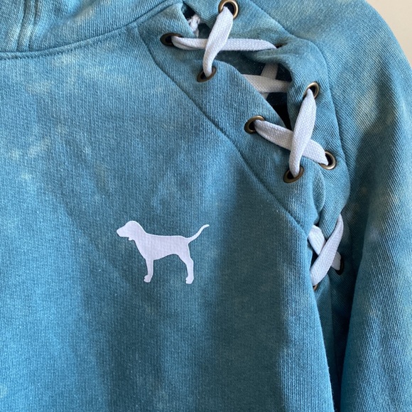 PINK Victoria Secret 🔥 Cropped Sweatshirt Hoodie Sz S - Picture 2 of 7